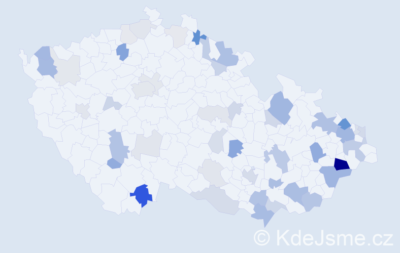 Příjmení: 'Hoferová', počet výskytů 146 v celé ČR