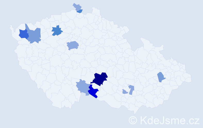 Příjmení: 'Kudrfalcová', počet výskytů 31 v celé ČR