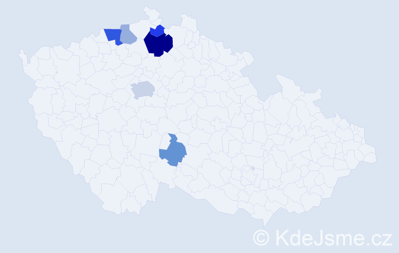 Příjmení: 'Pomikáček', počet výskytů 13 v celé ČR