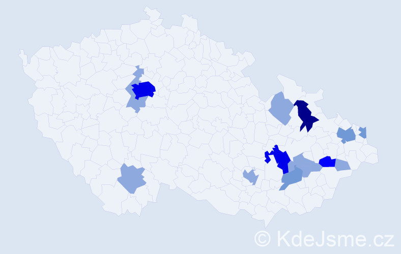 Příjmení: 'Hapka', počet výskytů 35 v celé ČR