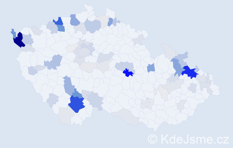 Příjmení: 'Bendík', počet výskytů 381 v celé ČR