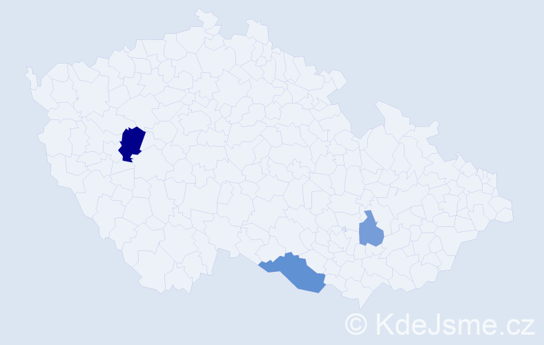 Příjmení: 'Haden', počet výskytů 6 v celé ČR