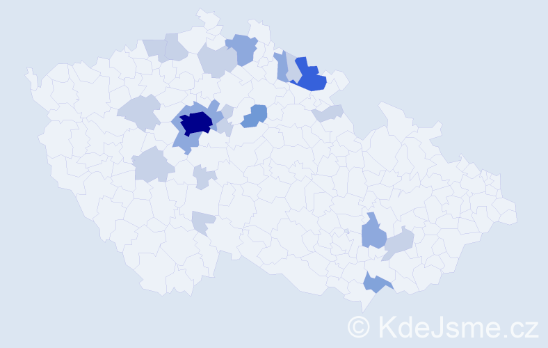 Příjmení: 'Bánská', počet výskytů 48 v celé ČR