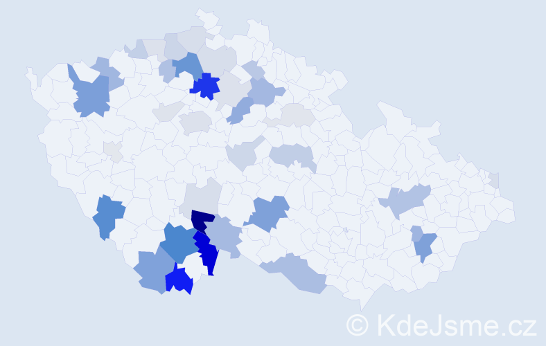 Příjmení: 'Karták', počet výskytů 110 v celé ČR