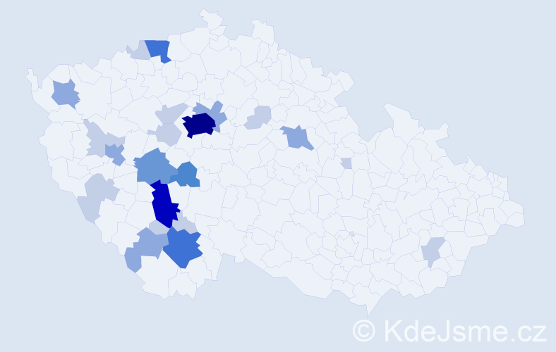 Příjmení: 'Kasová', počet výskytů 62 v celé ČR
