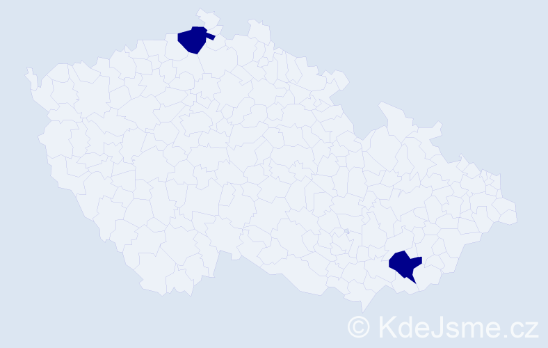 Příjmení: 'Kindjová', počet výskytů 2 v celé ČR