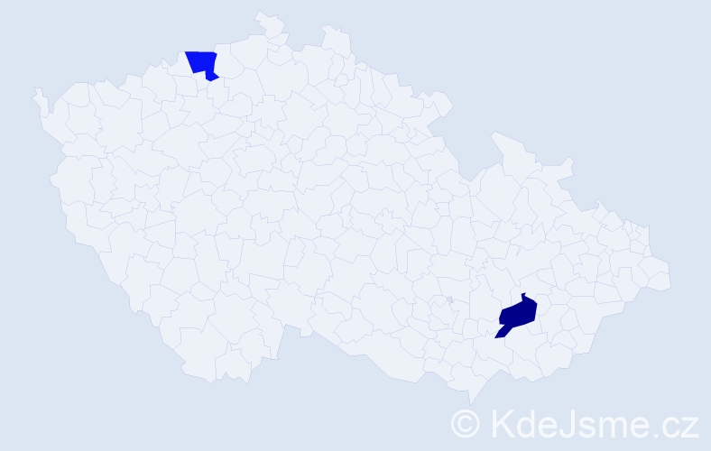 Příjmení: 'Winkelmeierová', počet výskytů 2 v celé ČR