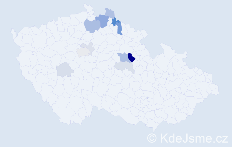 Příjmení: 'Fidrhelová', počet výskytů 30 v celé ČR