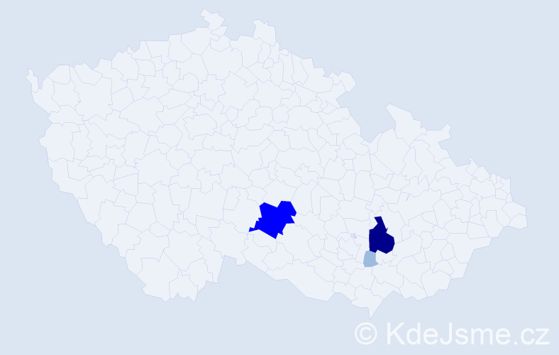 Příjmení: 'Vytouch', počet výskytů 8 v celé ČR