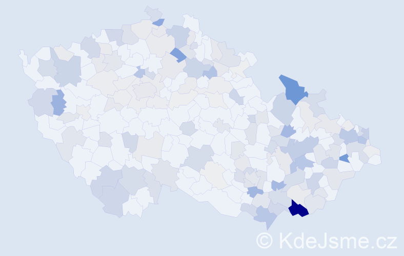 Příjmení: 'Ivanová', počet výskytů 566 v celé ČR