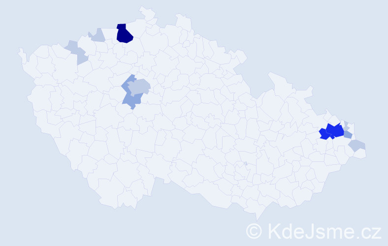 Příjmení: 'Dobosz', počet výskytů 33 v celé ČR