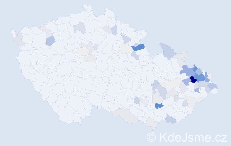 Příjmení: 'Hoňková', počet výskytů 252 v celé ČR