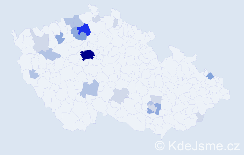 Příjmení: 'Horejsek', počet výskytů 63 v celé ČR