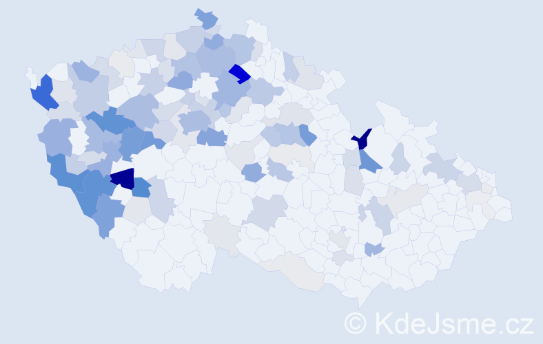 Příjmení: 'Altman', počet výskytů 431 v celé ČR