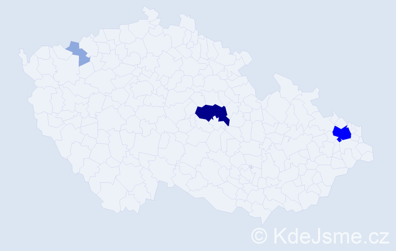 Příjmení: 'Tinz', počet výskytů 11 v celé ČR