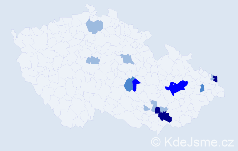 Příjmení: 'Bartalosová', počet výskytů 28 v celé ČR