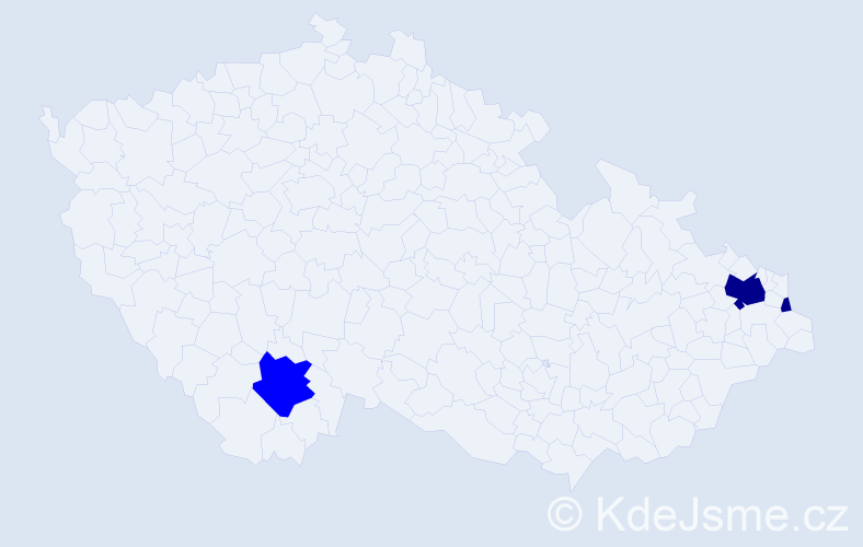 Příjmení: 'Kollarczyková', počet výskytů 5 v celé ČR