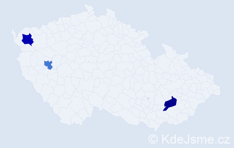 Příjmení: 'Macsek', počet výskytů 3 v celé ČR