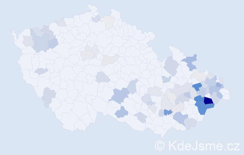 Příjmení: 'Vráblová', počet výskytů 177 v celé ČR