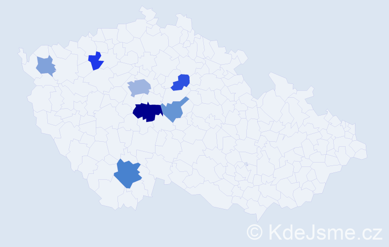 Příjmení: 'Vojslavská', počet výskytů 16 v celé ČR
