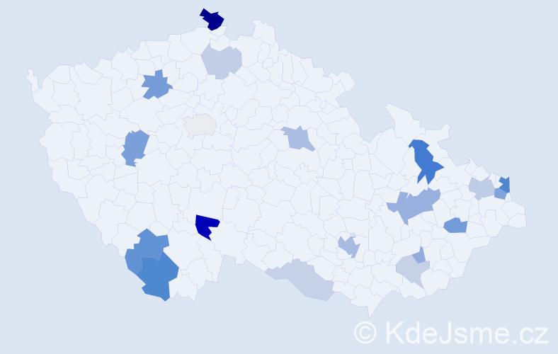 Příjmení: 'Korytárová', počet výskytů 48 v celé ČR