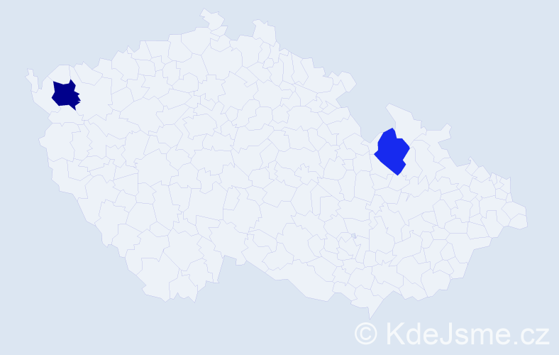 Příjmení: 'Kohajdová', počet výskytů 10 v celé ČR