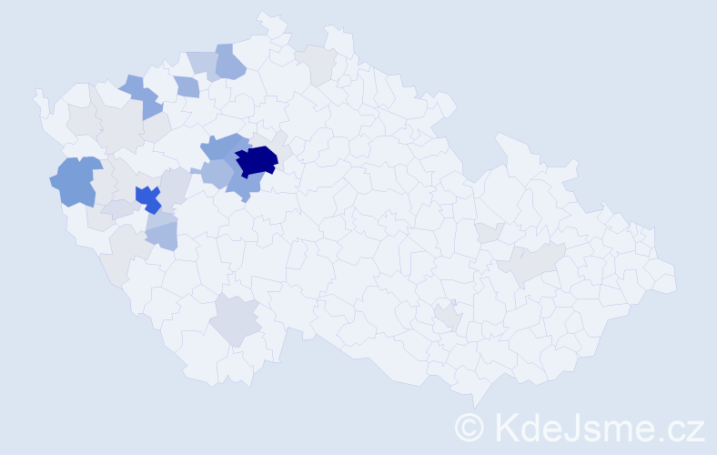 Příjmení: 'Šroubek', počet výskytů 155 v celé ČR