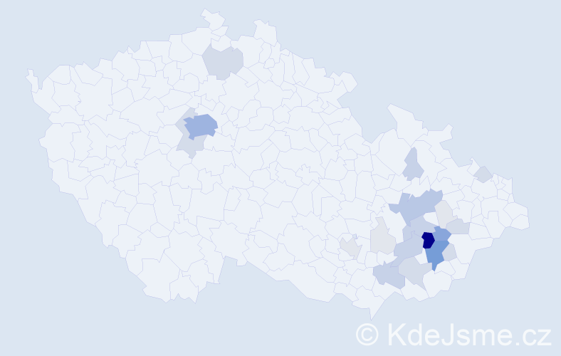 Příjmení: 'Barotová', počet výskytů 92 v celé ČR