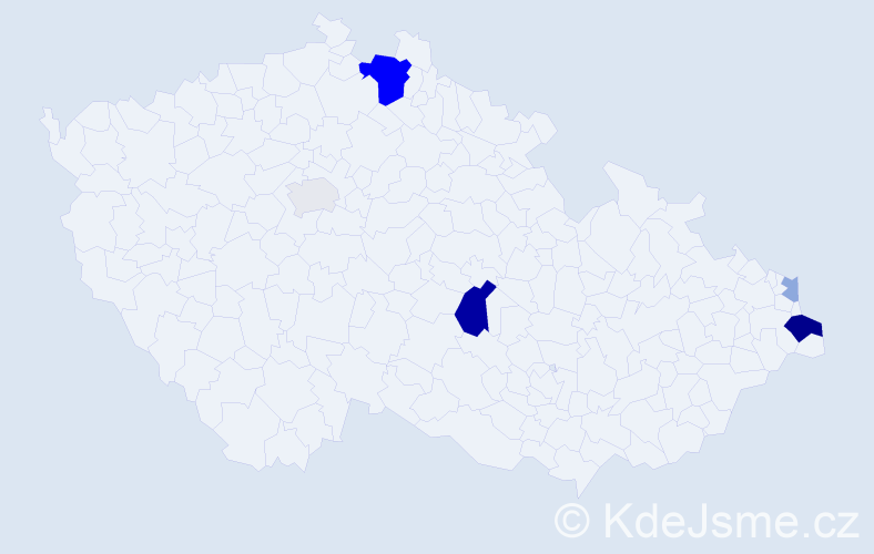 Příjmení: 'Filipí', počet výskytů 15 v celé ČR