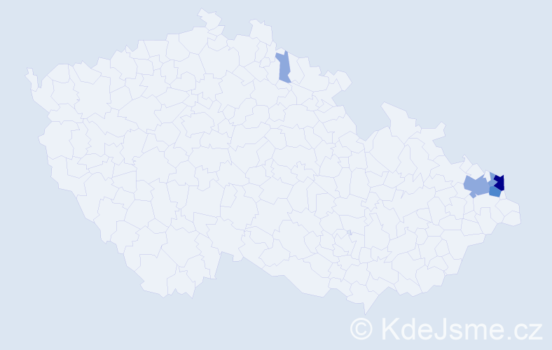 Příjmení: 'Sobik', počet výskytů 14 v celé ČR