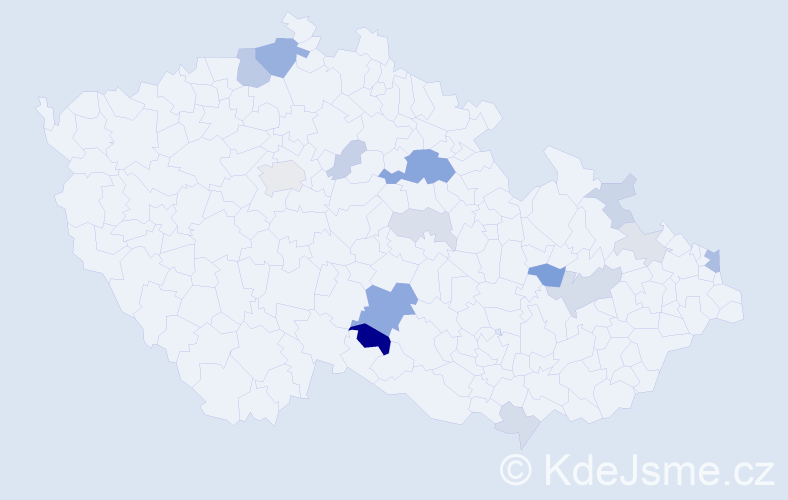 Příjmení: 'Bulák', počet výskytů 39 v celé ČR