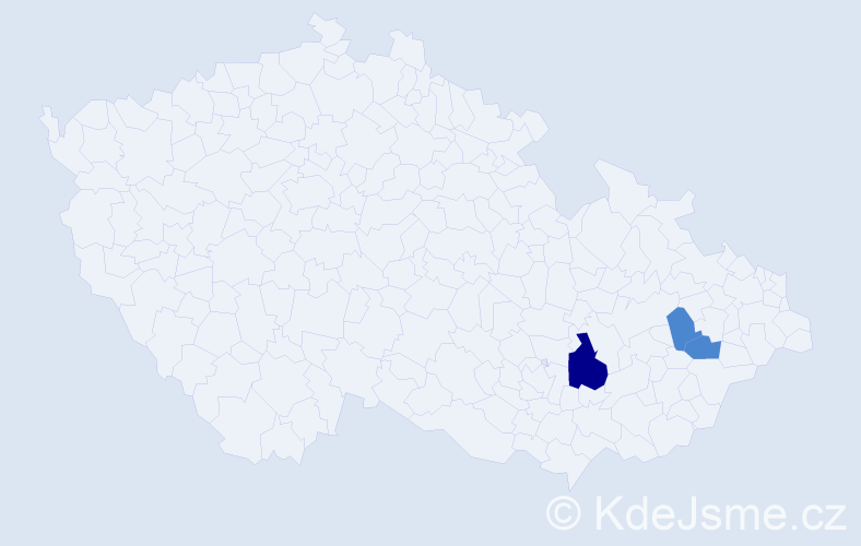 Příjmení: 'Pavlunová', počet výskytů 5 v celé ČR