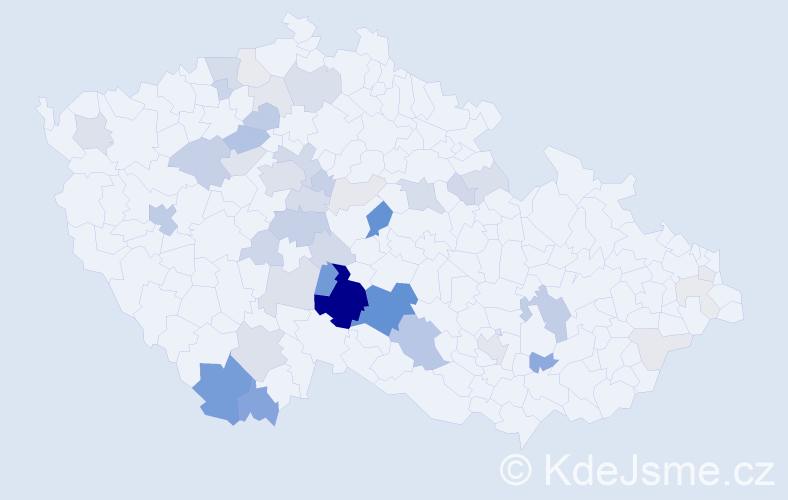 Příjmení: 'Hurdová', počet výskytů 154 v celé ČR