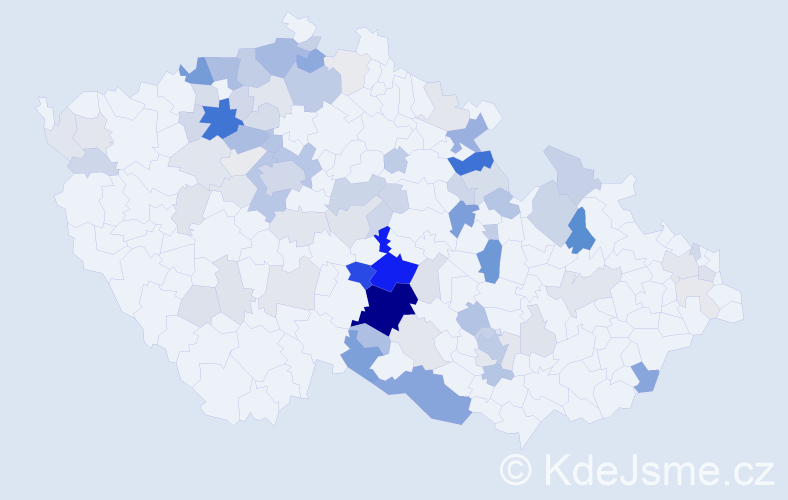 Příjmení: 'Komůrka', počet výskytů 269 v celé ČR