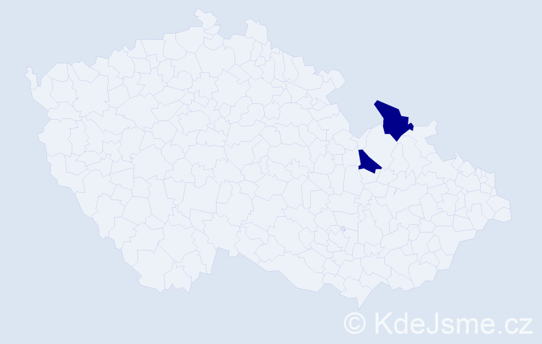 Příjmení: 'Kyrály', počet výskytů 4 v celé ČR