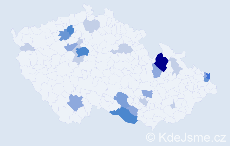 Příjmení: 'Ivanovičová', počet výskytů 65 v celé ČR