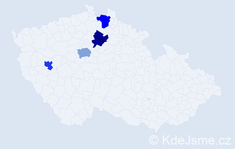 Příjmení: 'Murza', počet výskytů 5 v celé ČR