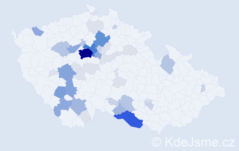 Příjmení: 'Fouček', počet výskytů 144 v celé ČR