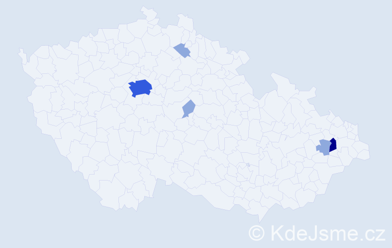 Příjmení: 'Giba', počet výskytů 11 v celé ČR