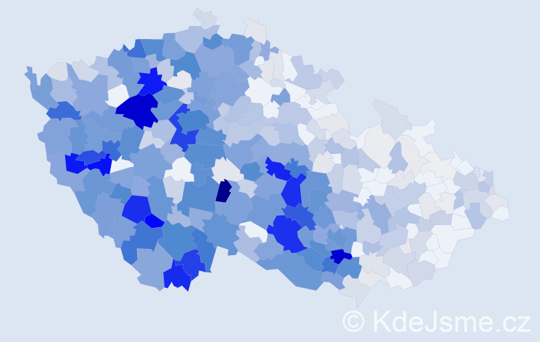 Příjmení: 'Brabec', počet výskytů 3121 v celé ČR