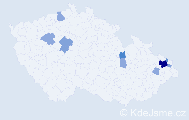 Příjmení: 'Vorková', počet výskytů 25 v celé ČR