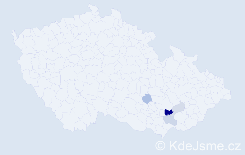 Příjmení: 'Zálesáková', počet výskytů 7 v celé ČR