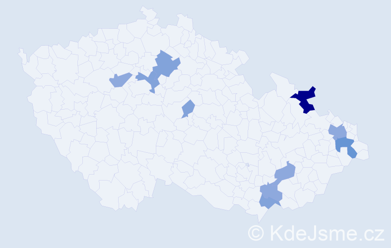 Příjmení: 'Balažíková', počet výskytů 23 v celé ČR