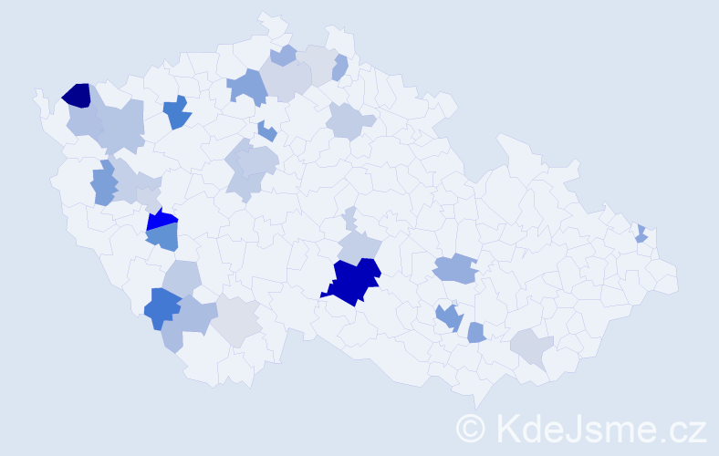 Příjmení: 'Zámek', počet výskytů 85 v celé ČR