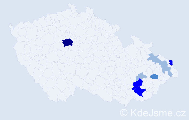 Příjmení: 'Capanda', počet výskytů 19 v celé ČR