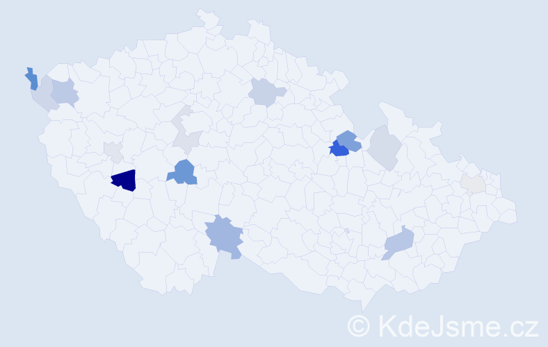 Příjmení: 'Blank', počet výskytů 25 v celé ČR