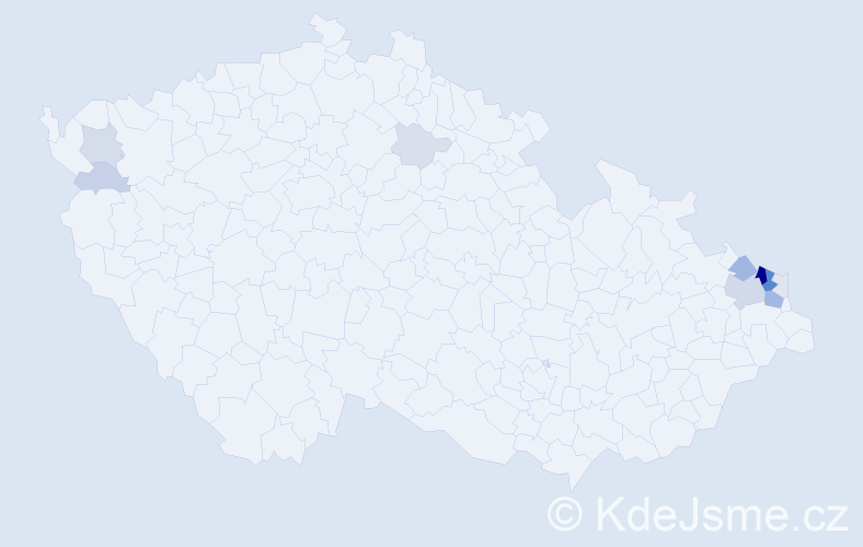 Příjmení: 'Giecek', počet výskytů 44 v celé ČR