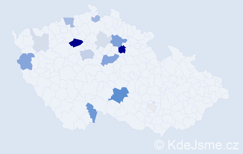 Příjmení: 'Kaliašová', počet výskytů 53 v celé ČR