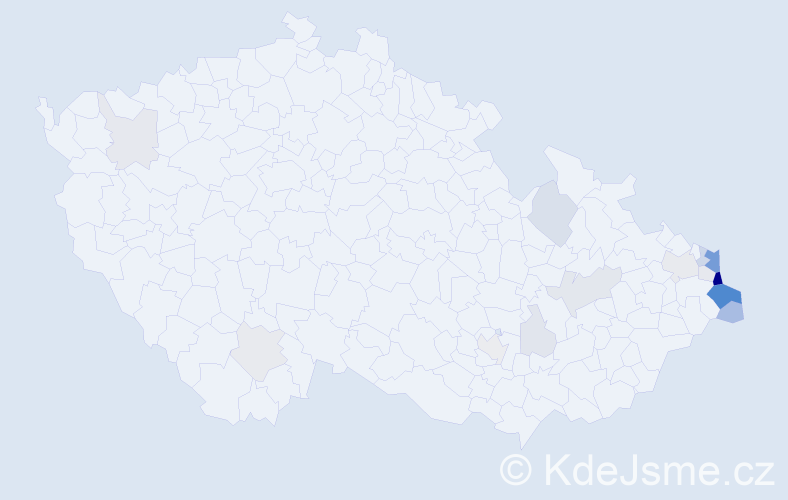 Příjmení: 'Tomanková', počet výskytů 61 v celé ČR