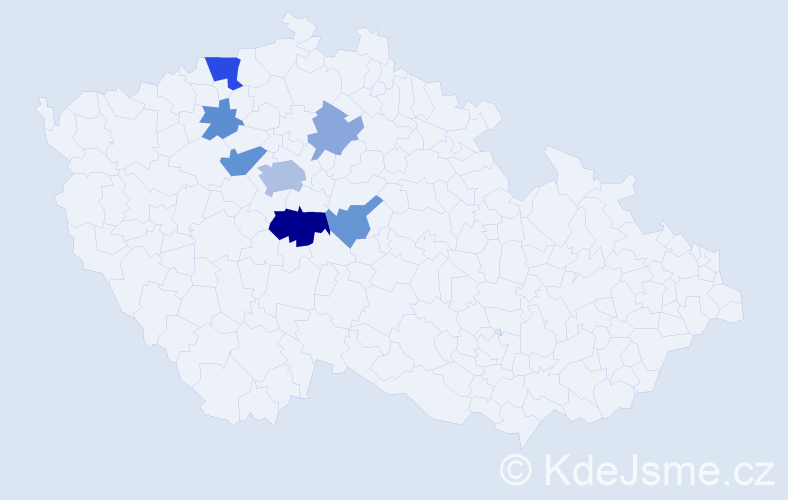 Příjmení: 'Enderst', počet výskytů 16 v celé ČR